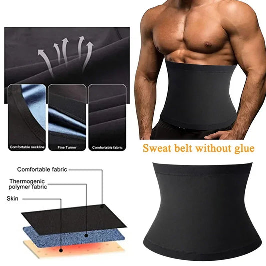 Men Sauna Abdomen Reducer Body Shaper Gym Fitness Sweat Trimmer Belt Waist Trainer Belly Slimming Shapewear Waist Trainer Corset