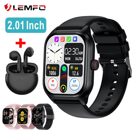 Montre Intelligente LEMFO LT10 2024
(Avec appels Bluetooth, écran tactile 2,01 pouces, suivi sportif et musique, compatible Android/iOS).