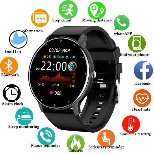 Montre Intelligente LIGE 2024 pour Femmes et Hommes
(Cadeau pour femme, montre sportive et connectée avec surveillance du rythme cardiaque, étanche, compatible Android et iOS).