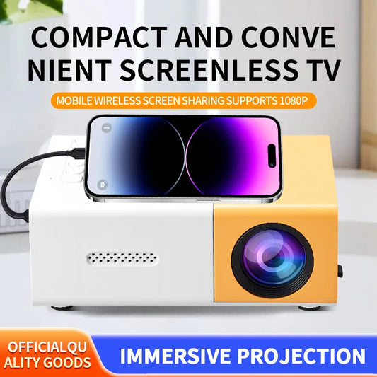 Projecteur Mini Portable Full HD 1080P
(Avec télécommande, alimentation USB, idéal pour smartphones et appareils USB).